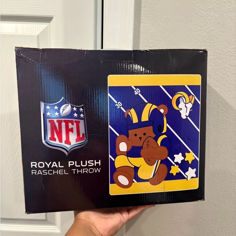Los Angeles Rams NFL Royal Plush Baby Blanket New in Box 40 x 50